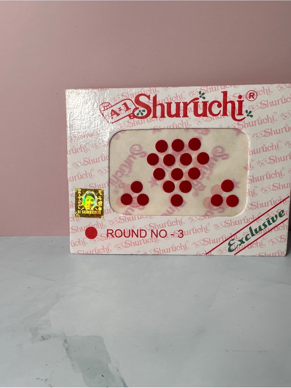 Shuruchi Traditional Red Bindi / Sticker Kumkum – Round No. 3 – Made in India